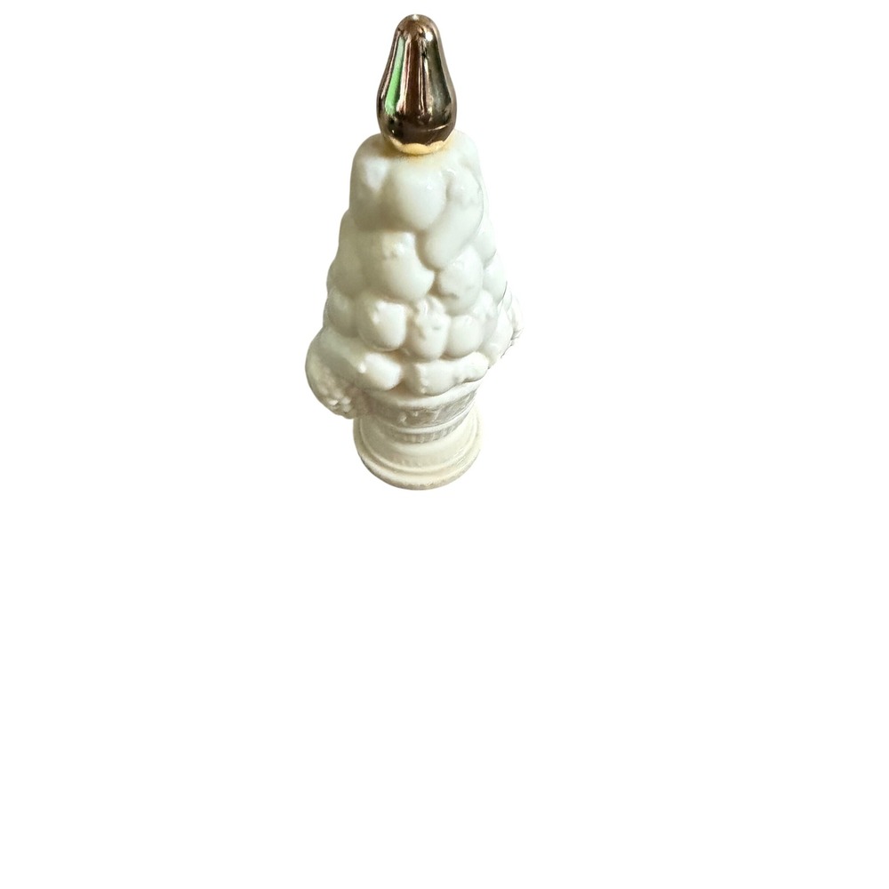 Vintage Avon Field Flowers Compote Cologne Milk Glass Bottle Gold Pear Topper - Picture 6 of 6